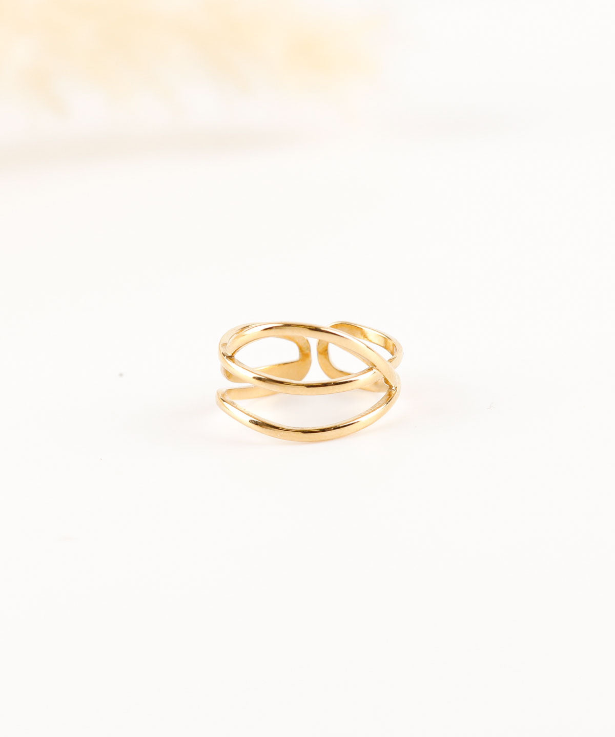 bague réglable en acier inoxydable pour femme 