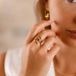 bague réglable en acier inoxydable pour femme 