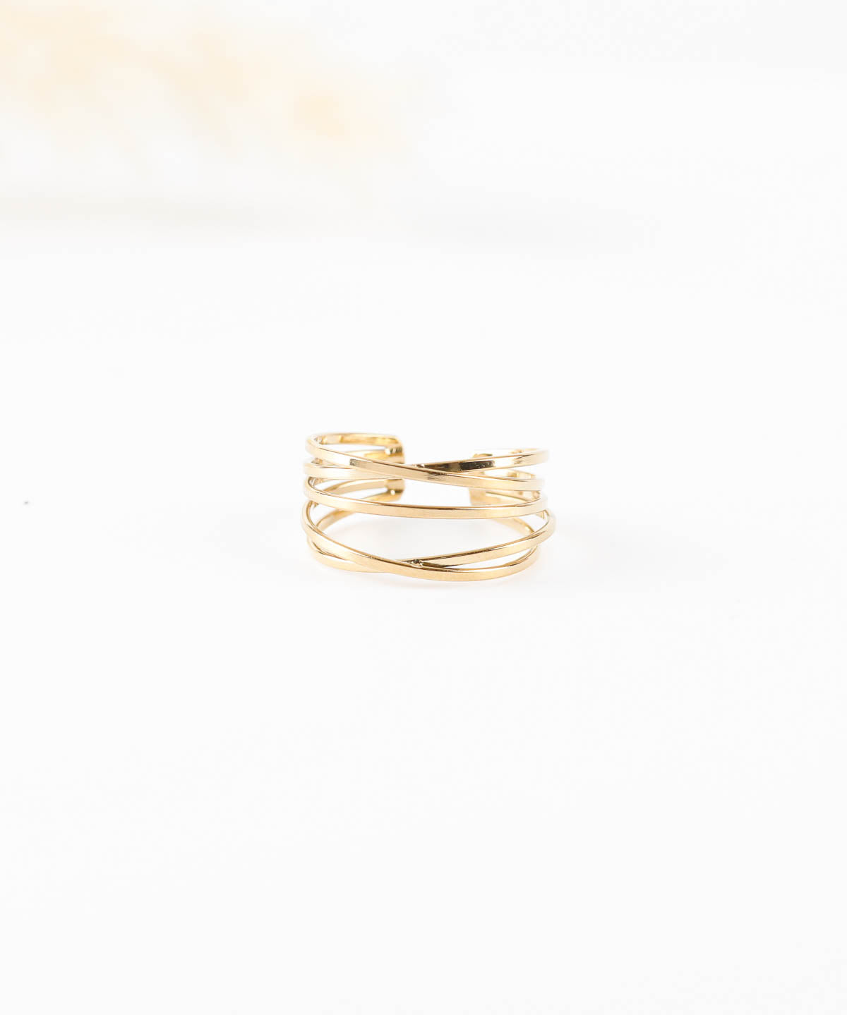 bague réglable en acier inoxydable pour femme 