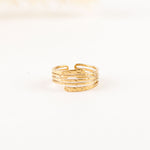 bague réglable en acier inoxydable pour femme 