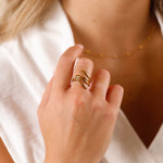 bague réglable en acier inoxydable pour femme 