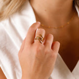 bague réglable en acier inoxydable pour femme 