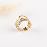 bague réglable en acier inoxydable pour femme