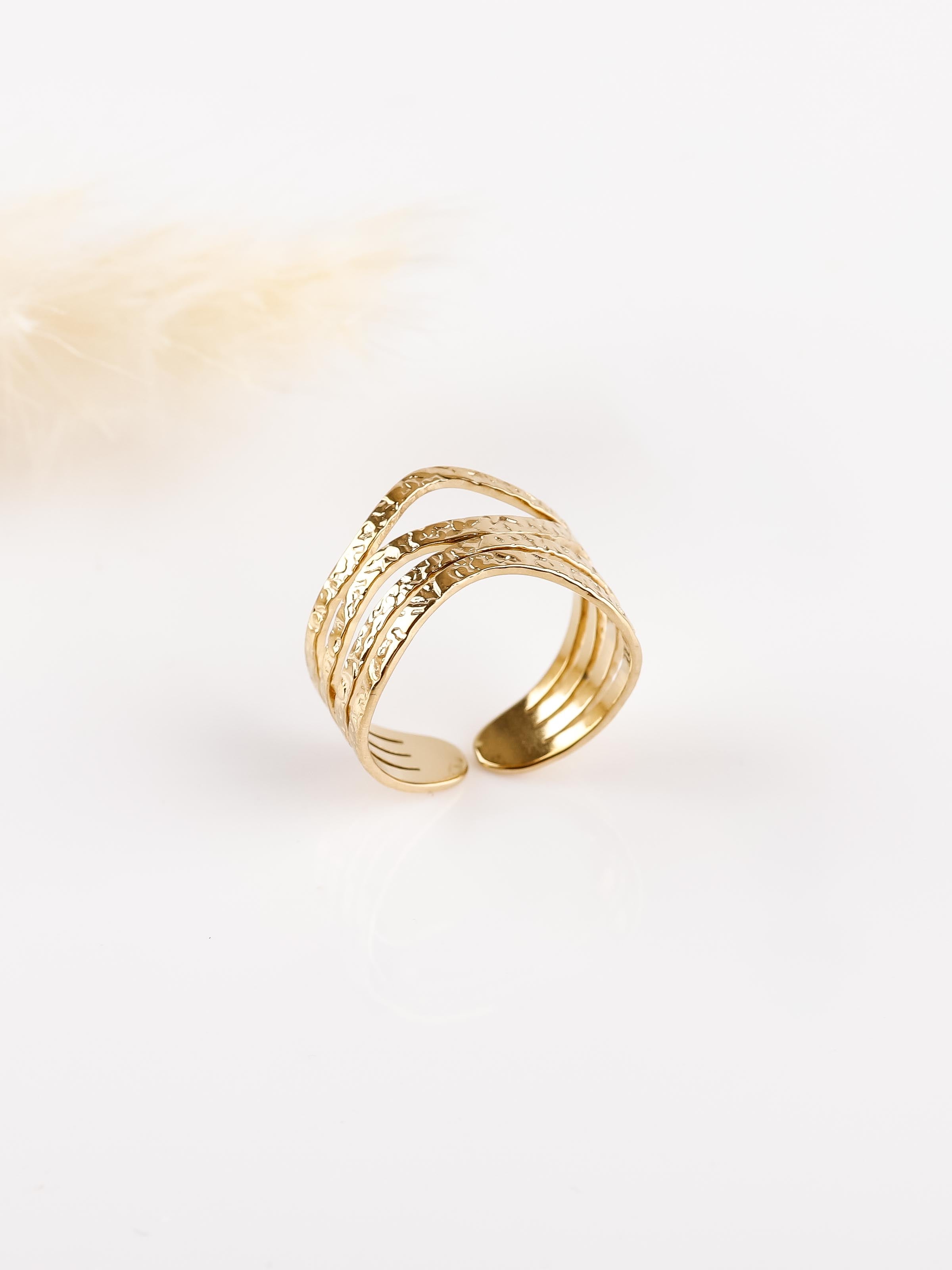 bague réglable en acier inoxydable pour femme
