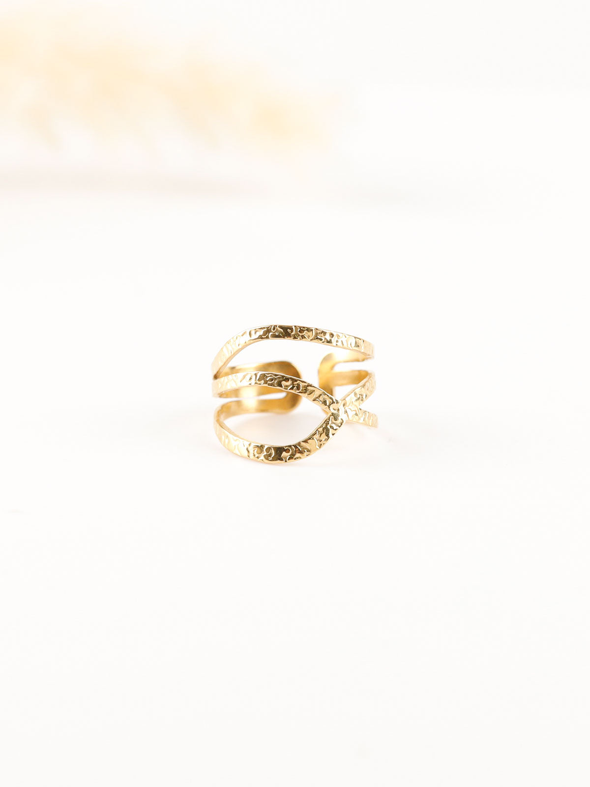 bague réglable en acier inoxydable pour femme 