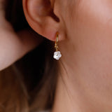 boucles d'oreille créoles fleur en acier inoxydable pour femme