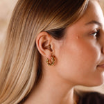 boucles d'oreilles créoles tressées en acier inoxydable pour femme 