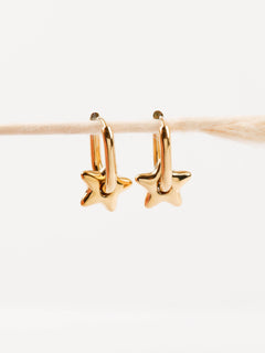 boucles d'oreilles étoile en acier inoxydable pour femme 