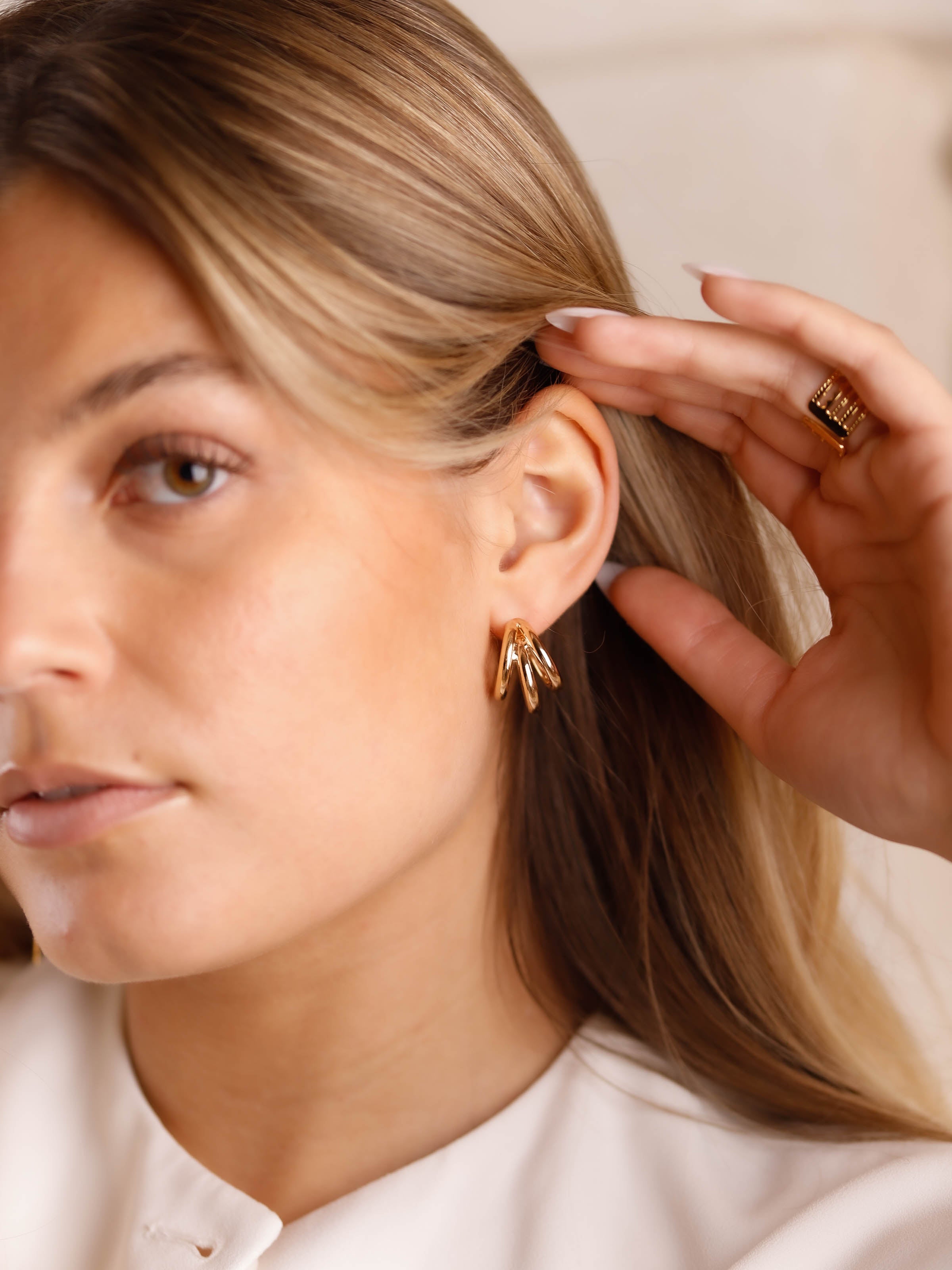 boucles d'oreilles en plaqué or pour femme 