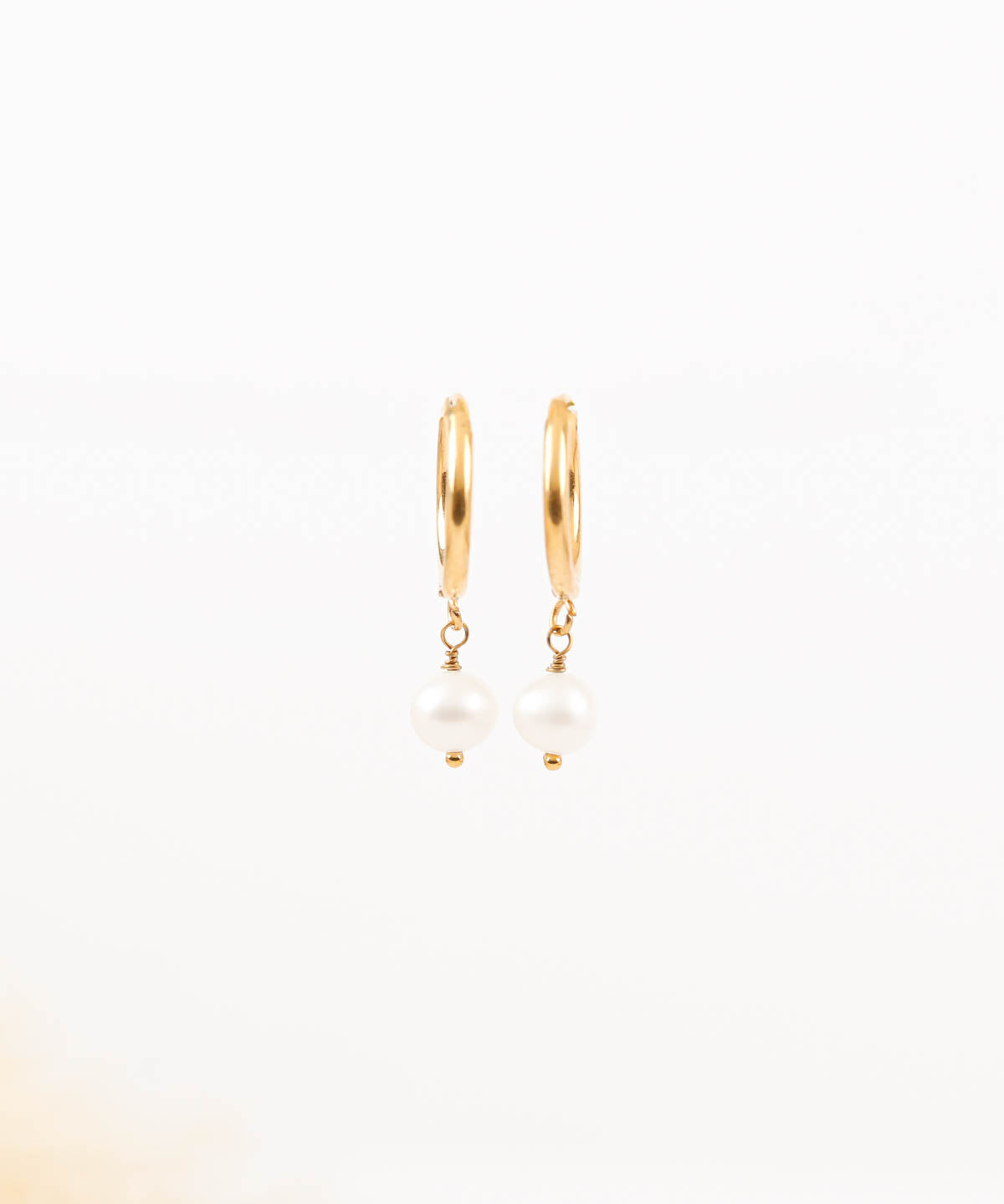 boucles d'oreilles en acier inoxydable et perle d'eau douce pour femme
