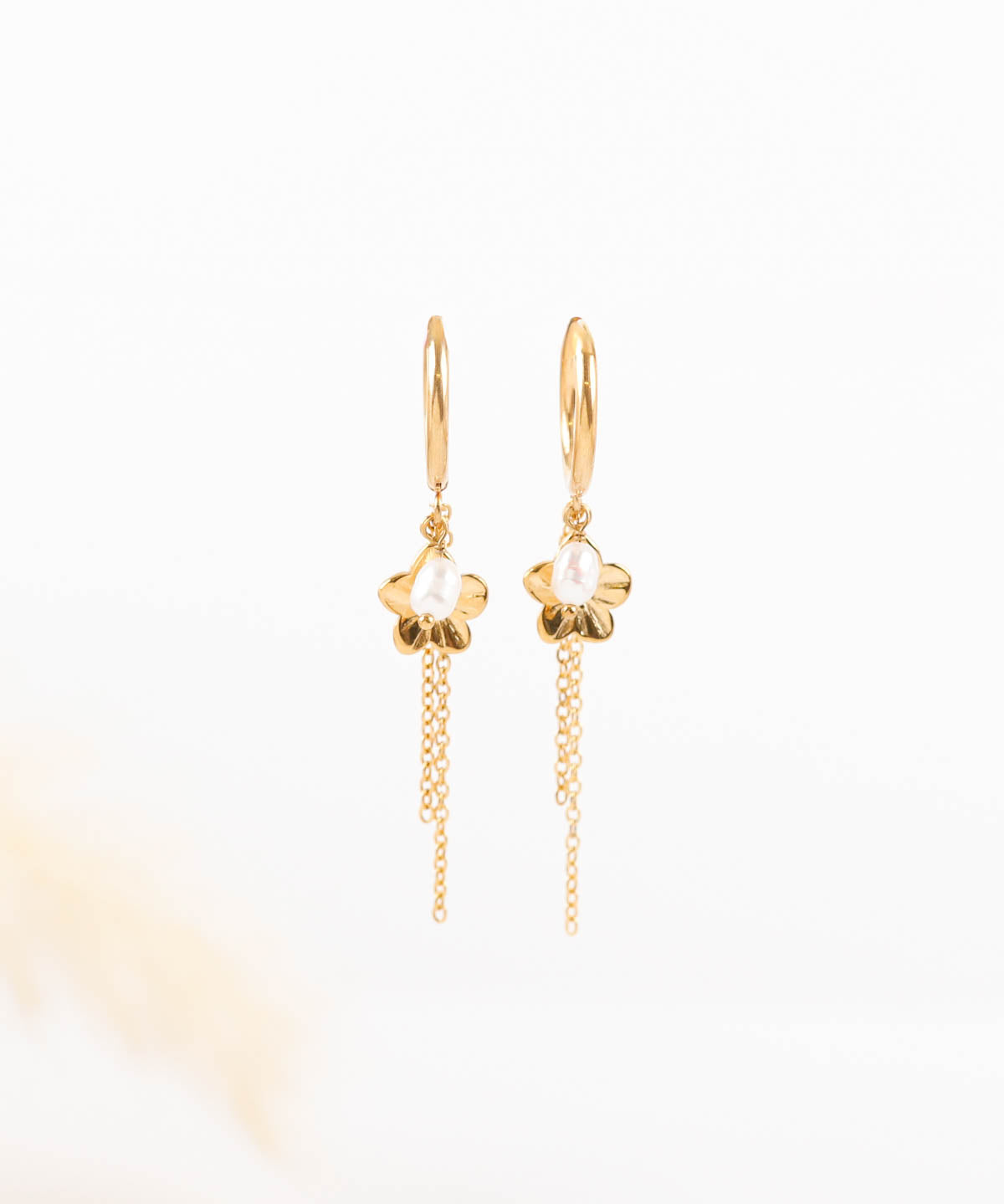 boucles d'oreilles en acier inoxydable et perles d'eau douce pour femme 