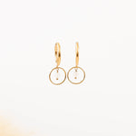boucles d'oreilles en acier inoxydable et pierre de lune pour femme 