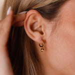 boucles d'oreilles créoles en acier inoxydable et perles pour femme 