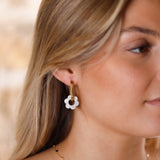 boucles d'oreilles fleurs. en acier inoxydable pour femme 