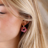 boucles d'oreilles fleur en acier inoxydable pour femme