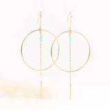 boucles d'oreilles créoles en acier inoxydable avec chaîne pour femme 