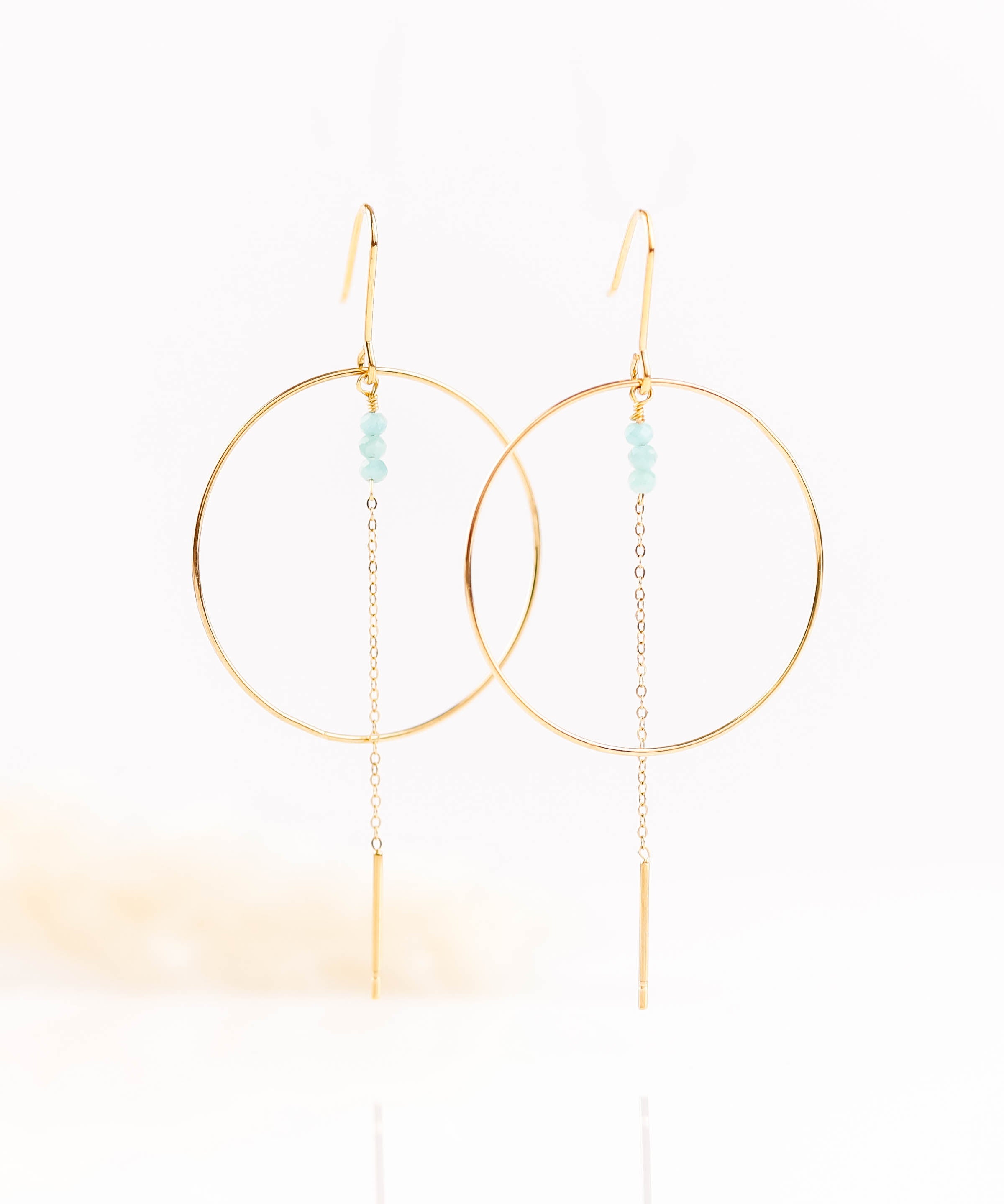 boucles d'oreilles créoles en acier inoxydable avec chaîne pour femme 