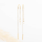 boucles d'oreilles chaîne en acier inoxydable pour femme
