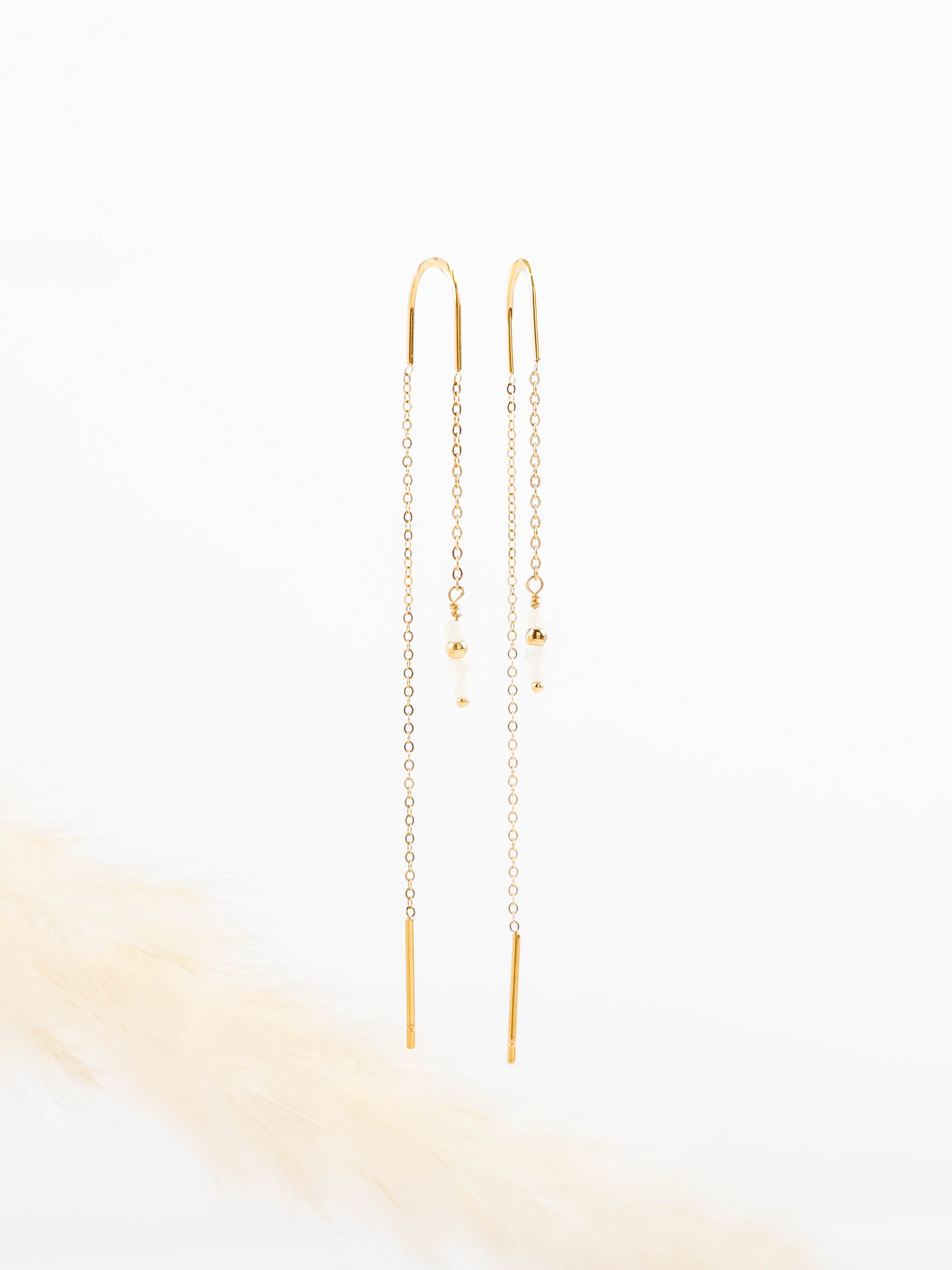 boucles d'oreilles chaîne en acier inoxydable pour femme