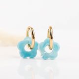 boucles d'oreille fleur en acier inoxydable pour femme