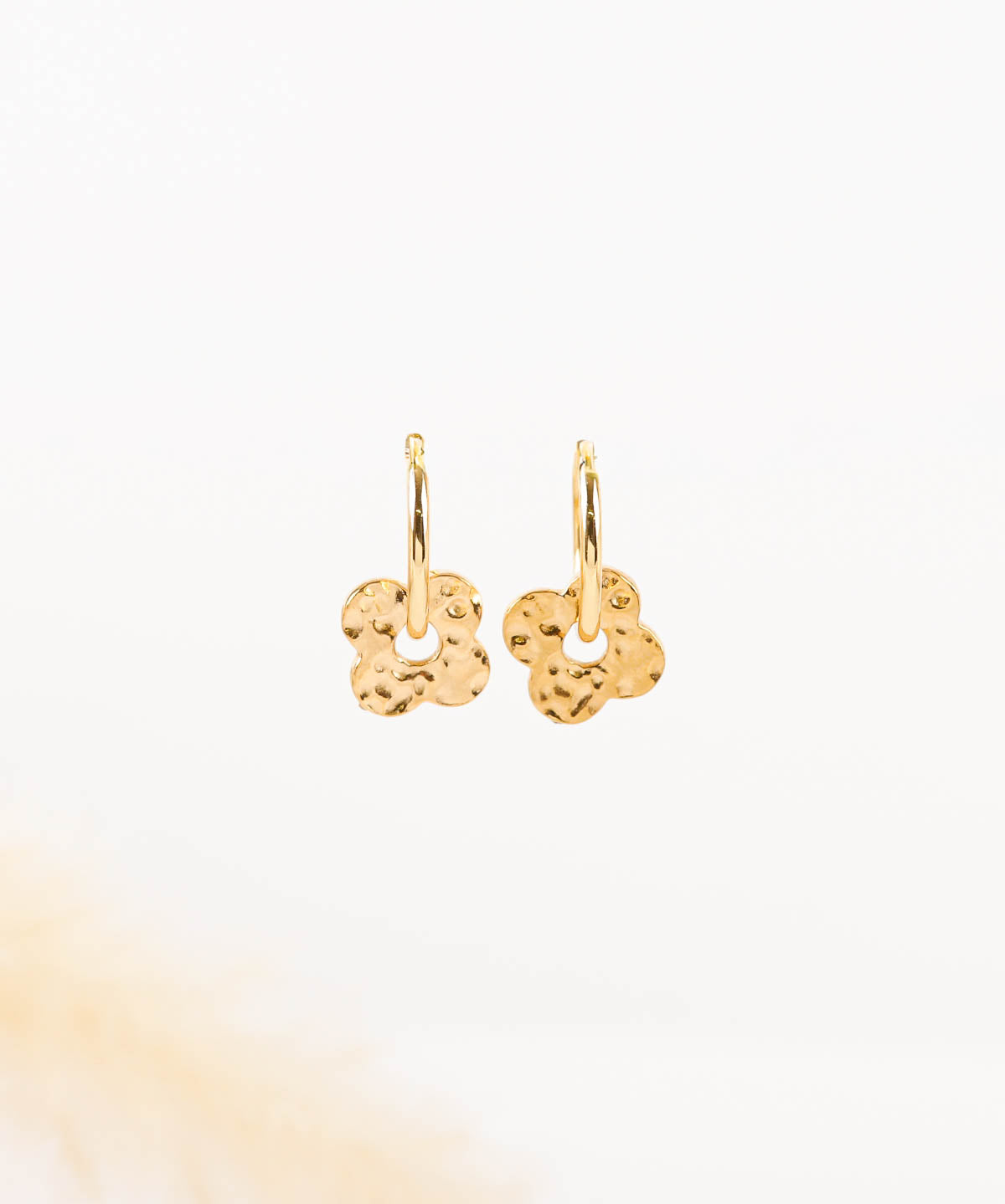 boucles d'oreilles fleur en acier inoxydable pour femme 