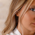 boucles d'oreilles chainette en acier inoxydable pour femme 