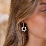 boucles d'oreilles fleur en acier inoxydable pour femme 