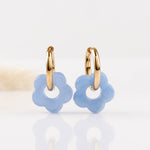 boucles d'oreille fleur en acier inoxydable pour femme