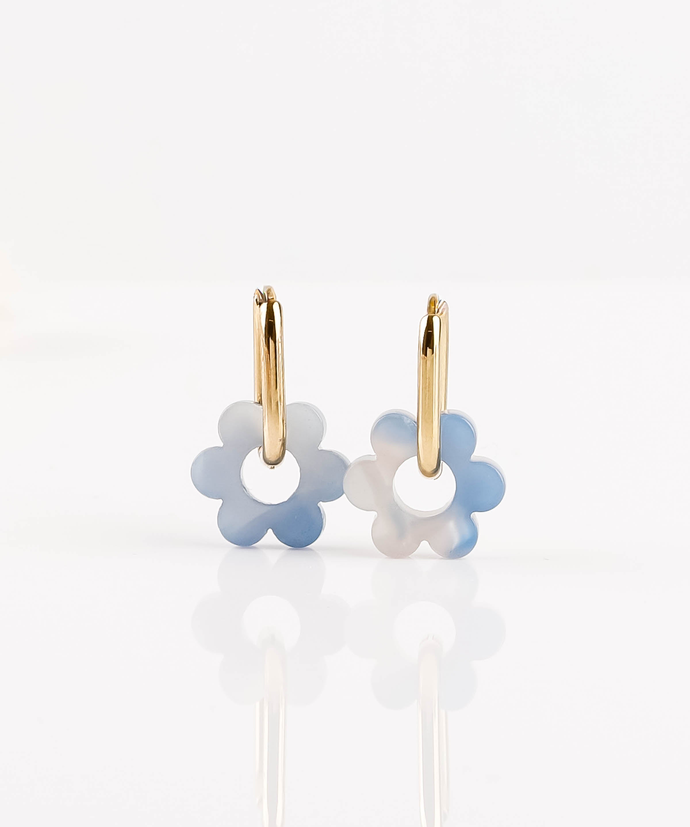 boucles d'oreille fleur en acier inoxydable pour femme