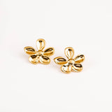 boucles d'oreilles fleur en acier inoxydable pour femme 