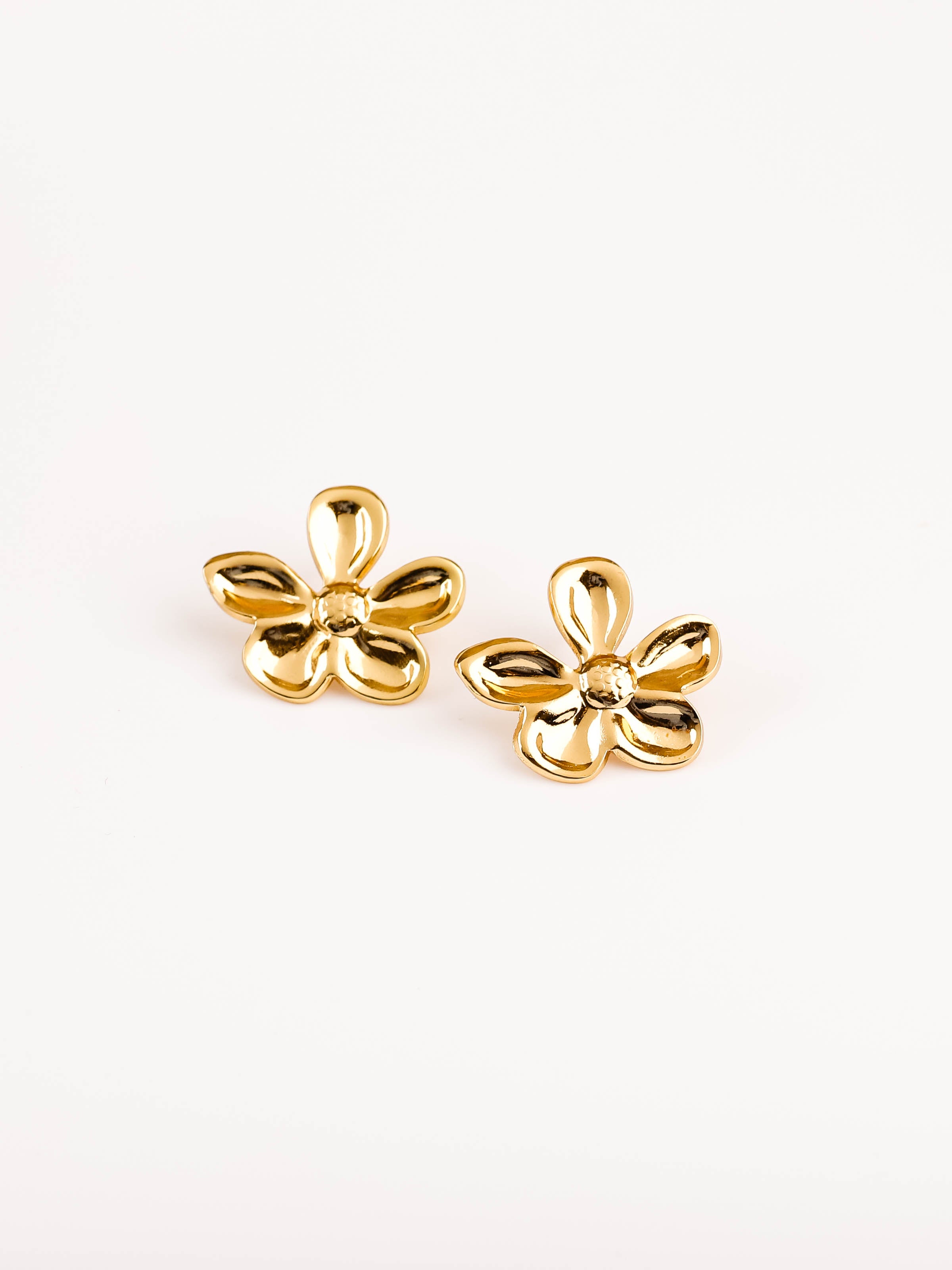 boucles d'oreilles fleur en acier inoxydable pour femme 