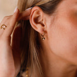 boucles d'oreilles créoles en acier inoxydable et perles pour femme 