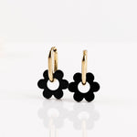 boucles d'oreille fleur en acier inoxydable pour femme