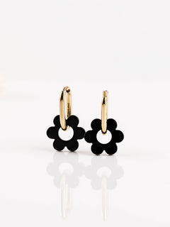 boucles d'oreille fleur en acier inoxydable pour femme