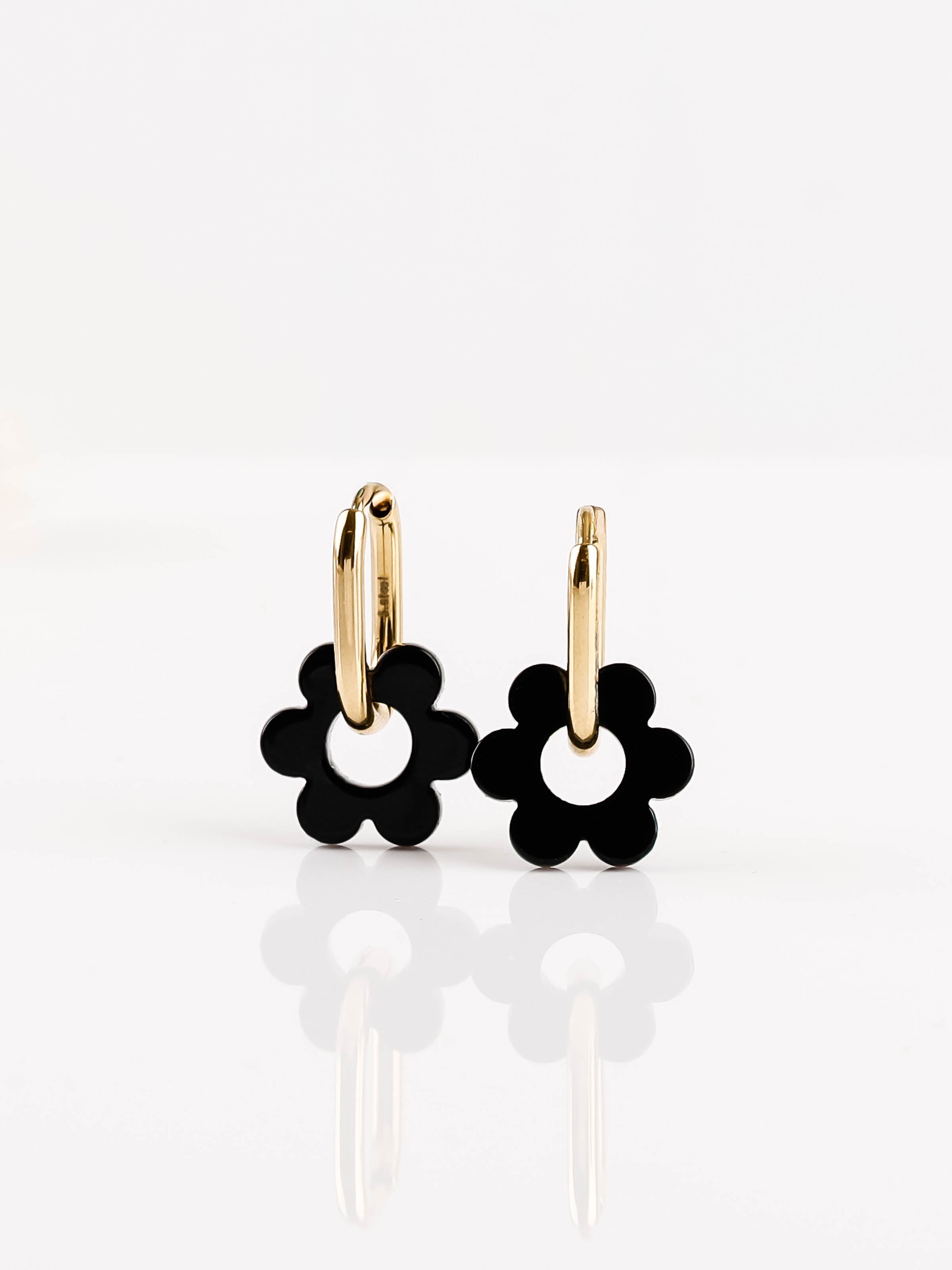 boucles d'oreille fleur en acier inoxydable pour femme