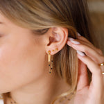 boucles d'oreilles chaîne en acier inoxydable et résine pour femme 