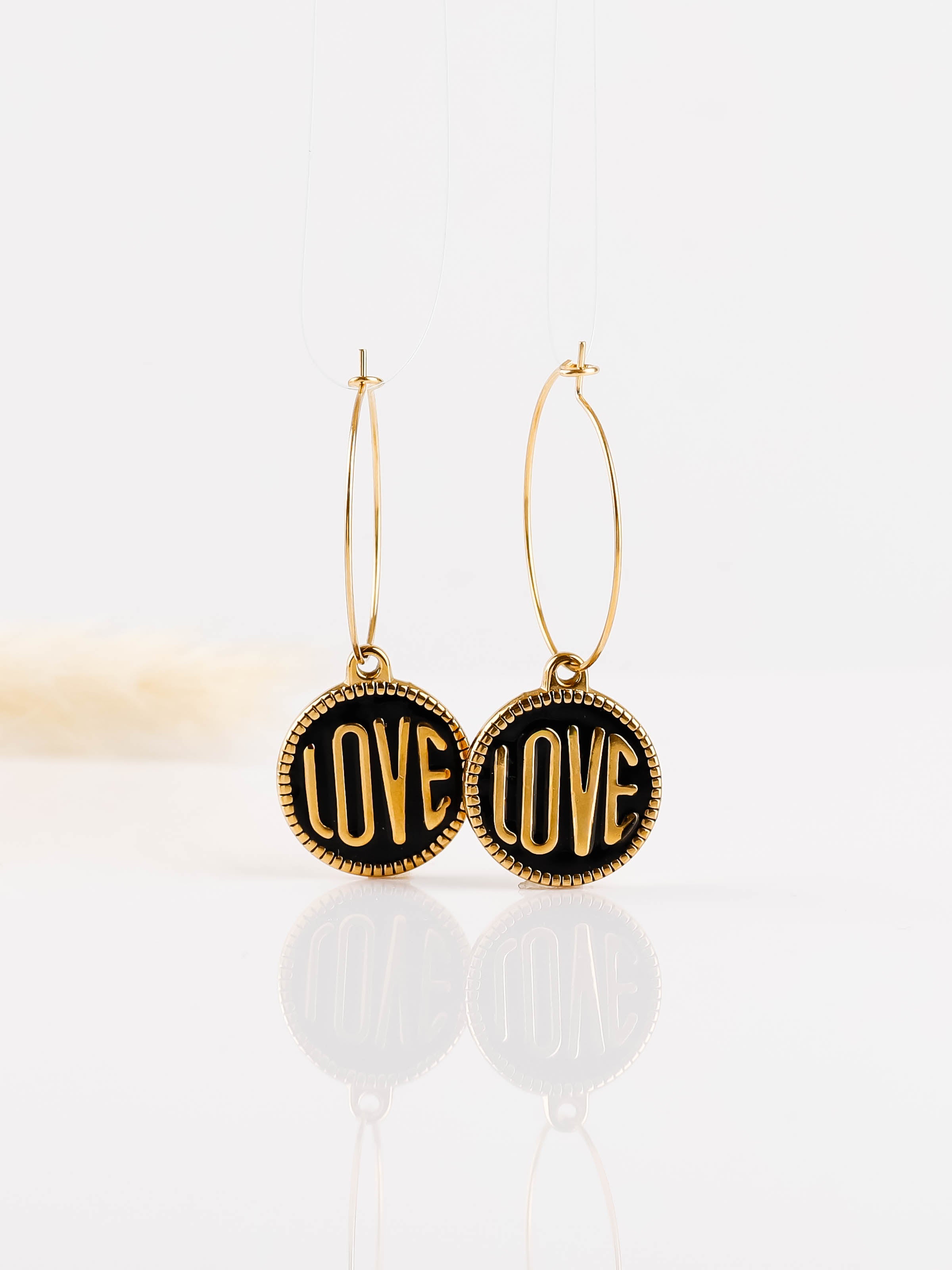 boucles d'oreilles créoles en acier inoxydable pour femme 