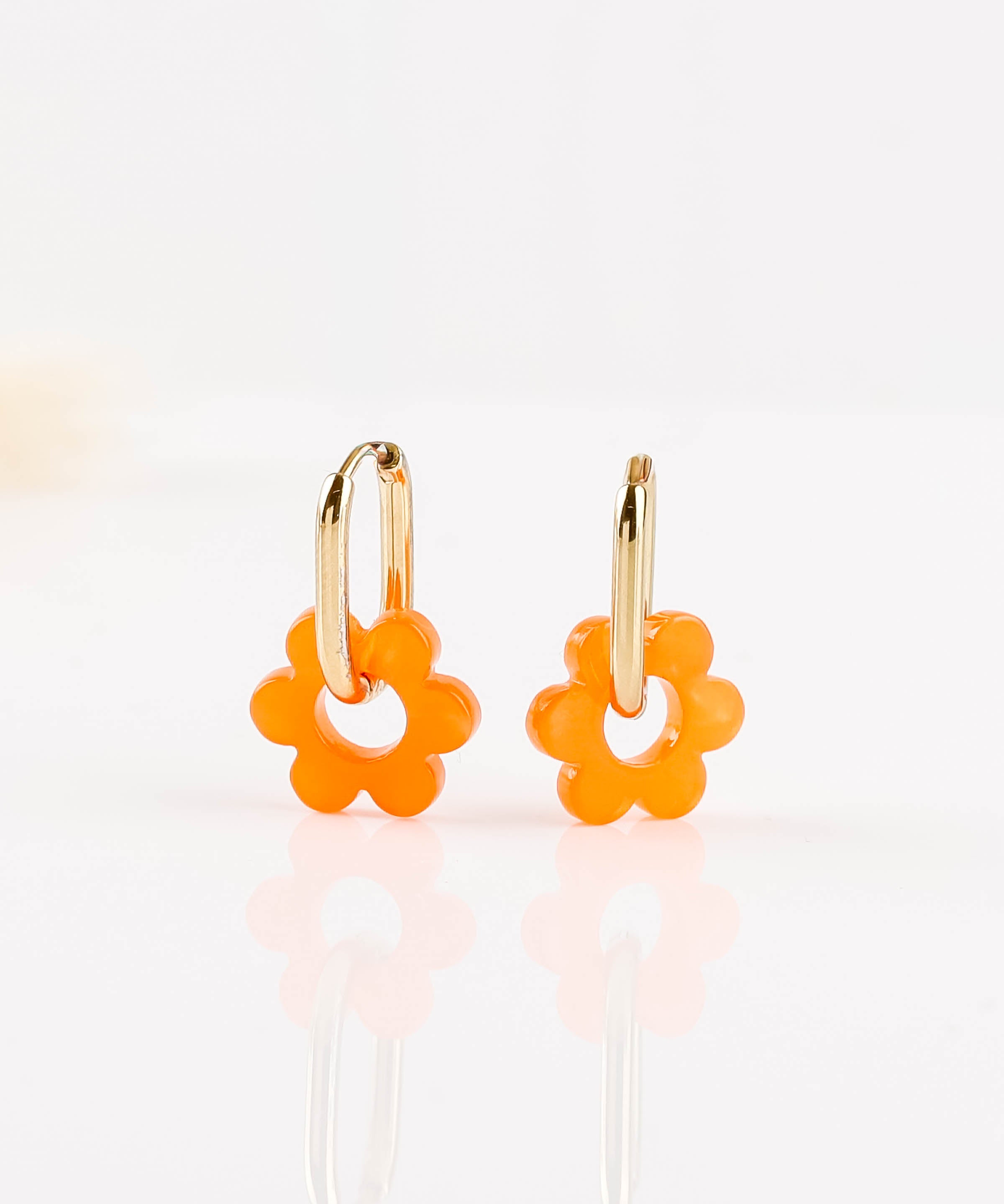 boucles d'oreille fleur en acier inoxydable pour femme