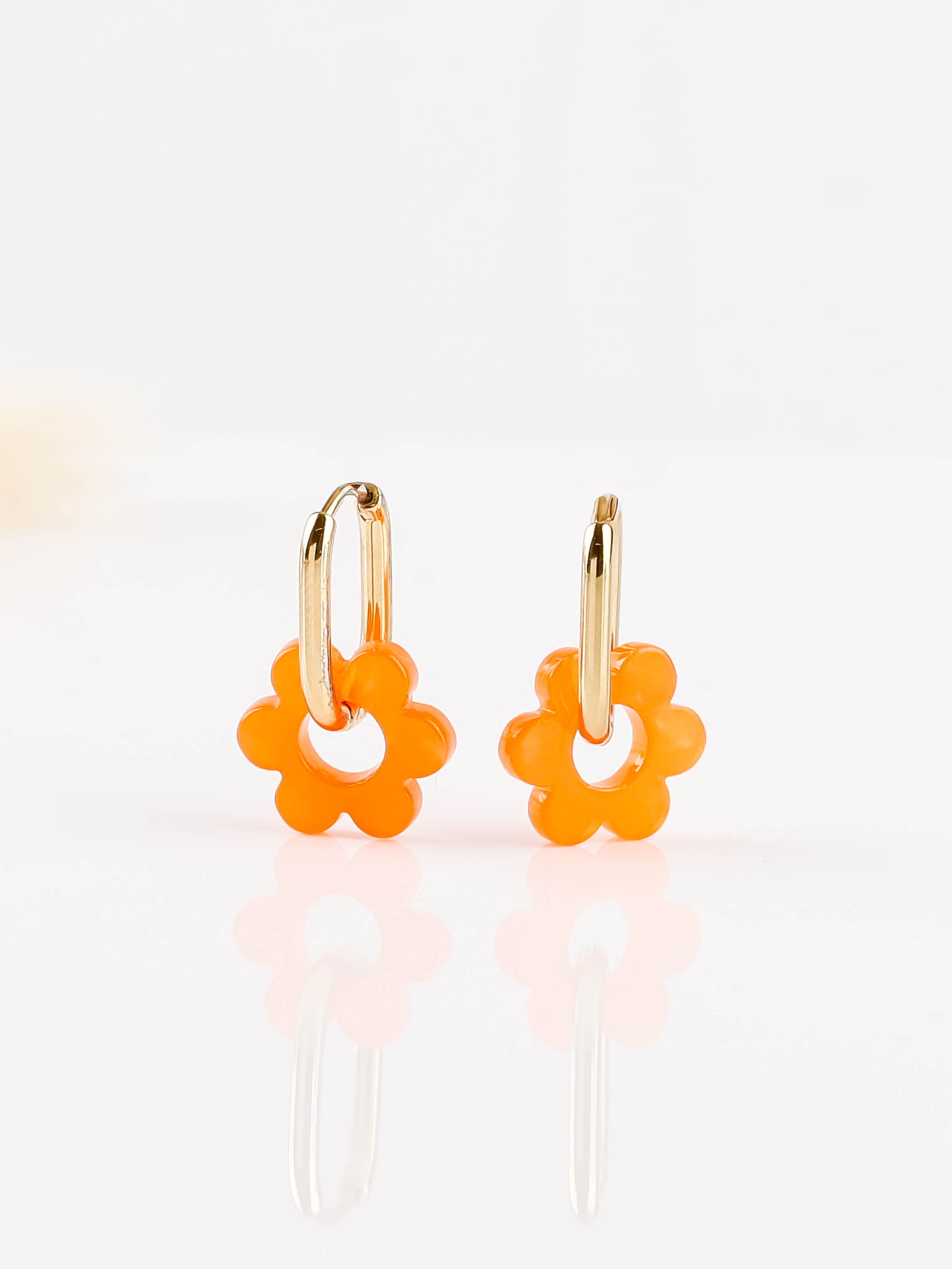 boucles d'oreille fleur en acier inoxydable pour femme