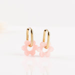 boucles d'oreille fleur en acier inoxydable pour femme