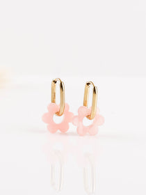 boucles d'oreille fleur en acier inoxydable pour femme