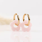 boucles d'oreilles fleur en acier inoxydable pour femme 