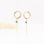 boucles d'oreilles créoles en acier inoxydable avec chaîne pour femme 