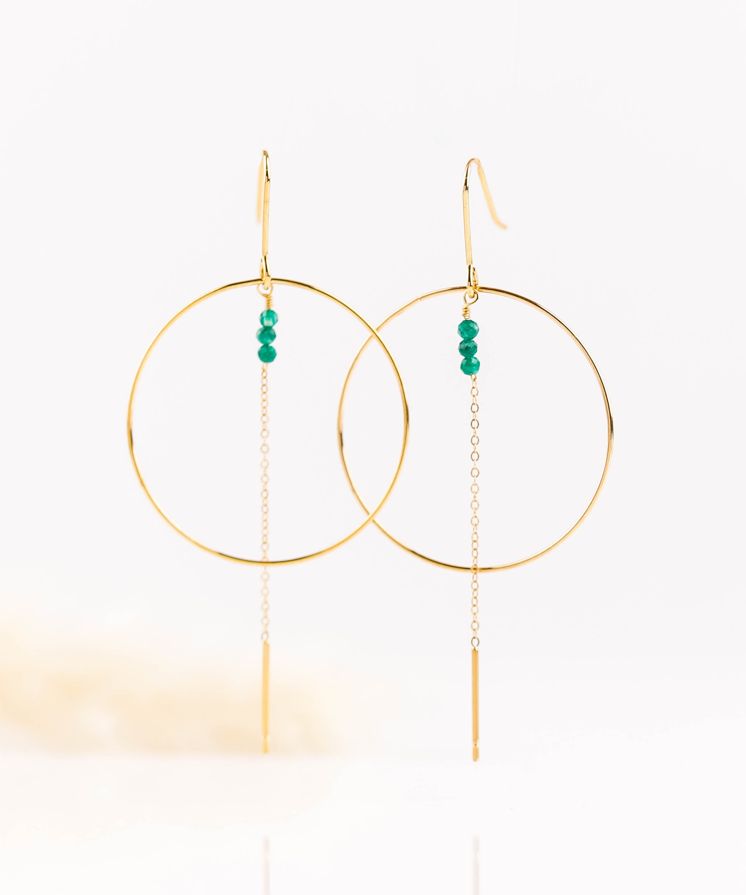 boucles d'oreilles créoles en acier inoxydable avec chaîne pour femme 
