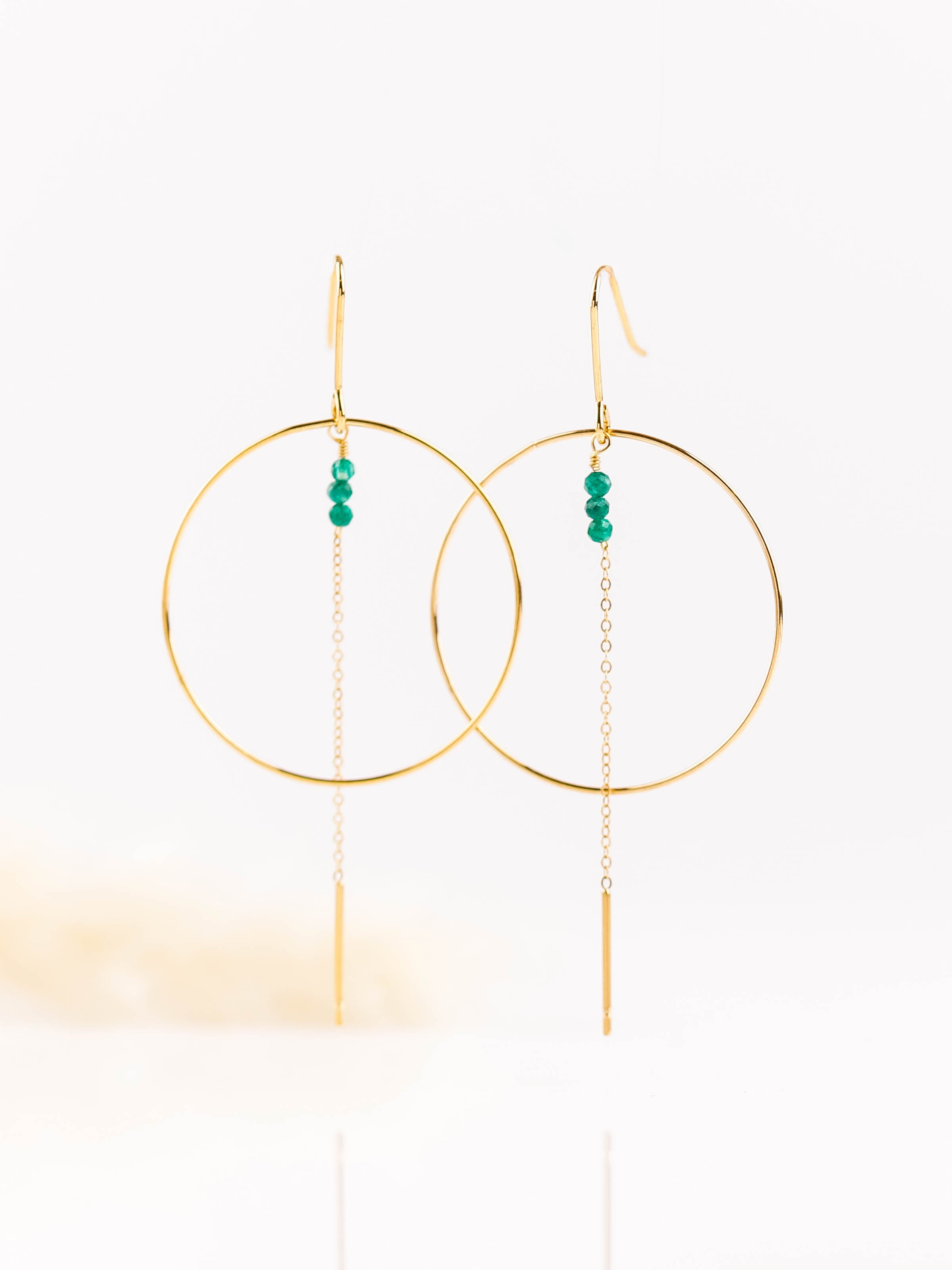 boucles d'oreilles créoles en acier inoxydable avec chaîne pour femme 