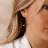 boucles d'oreilles chaine en acier inoxydable pour femme 