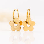 boucles d'oreilles fleur en acier inoxydable pour femme 