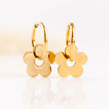 boucles d'oreilles fleur en acier inoxydable pour femme 