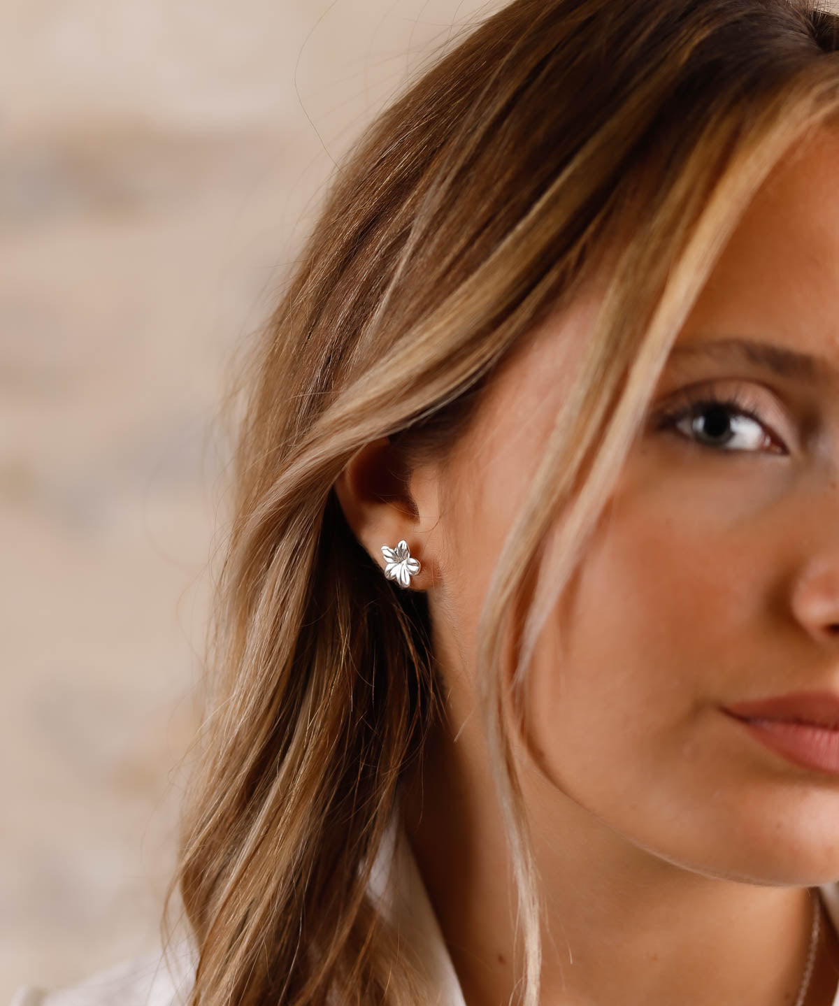 boucles d'oreille fleur en argent 925 pour femme 