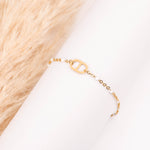 bracelet maille en acier inoxydable et résine pour femme 